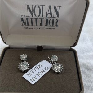 Nolan Miller Simply Brilliant Drop Sparkling Silver Earrings